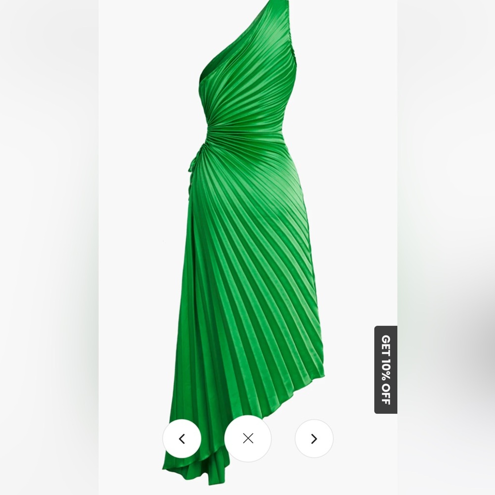 NWT THE COMMENSE GREEN PLEATED DRESS